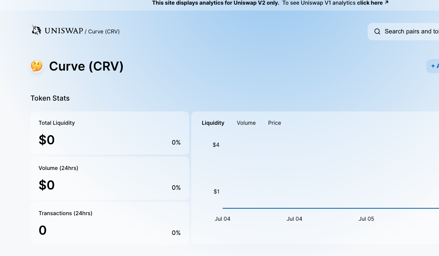 Fake Curve token before official listing