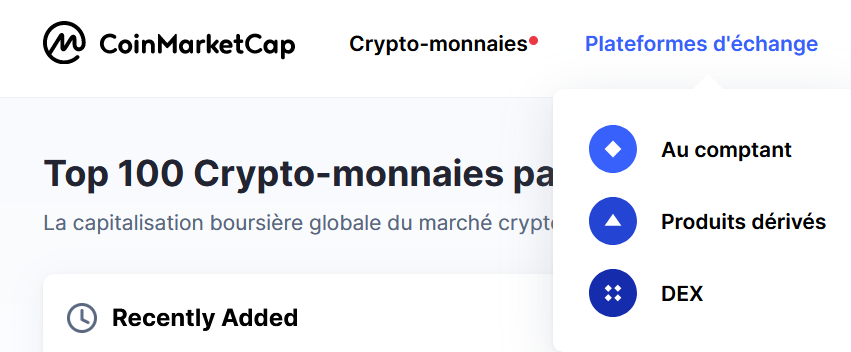 CoinMarketCap crypto platforms