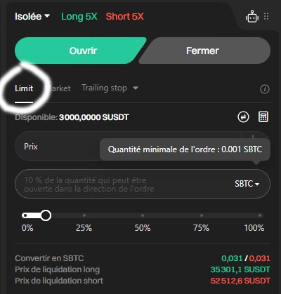 limit order on bitget
