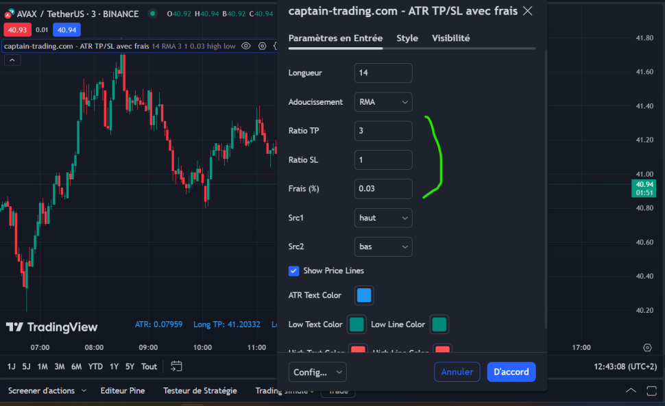 defining your exit points on TradingView